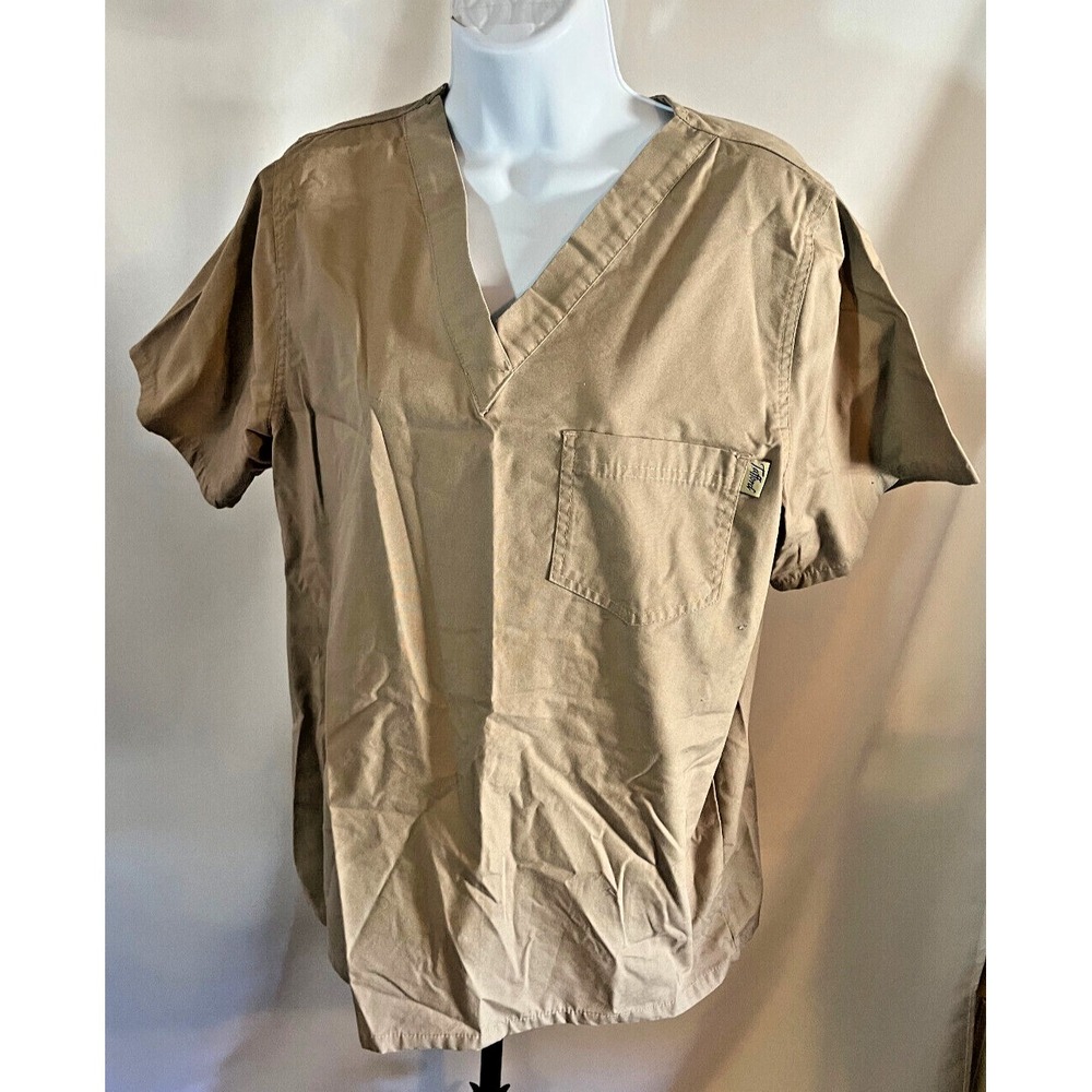 Tafford Khaki  Scrub Top Size Medium